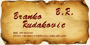 Branko Rudaković vizit kartica